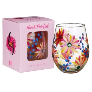 Summer Daisies Stemless Glass