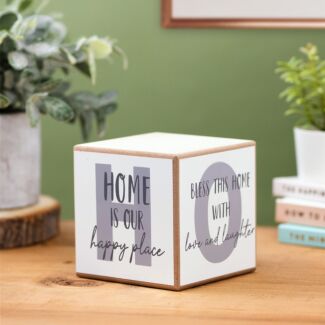 ‘Home’ Wooden Cube Decoration