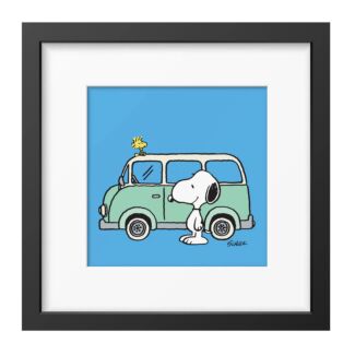 Peanuts Camper Snoopy Square Framed Art Print