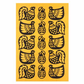 Hornsea Chicken Family Yellow Tea Towel