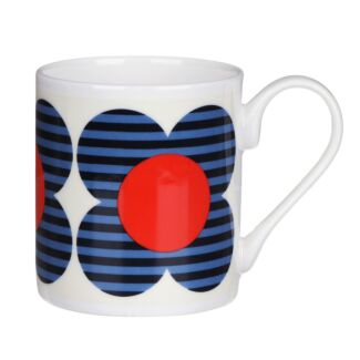 Blue Striped Flower Standard Mug