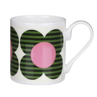 Green Striped Flower Standard Mug