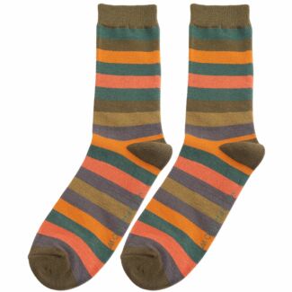 Olive Striped Men’s Bamboo Socks