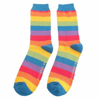 Rainbow Thick Stripe Men’s Bamboo Socks