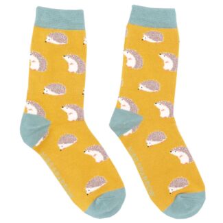 Yellow Cute Hedgehog Women’s Bamboo Socks