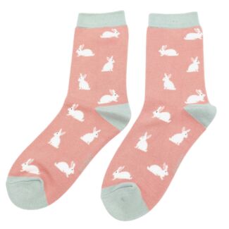 Dusky Pink Rabbit Women’s Bamboo Socks