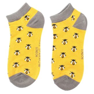 Yellow Honey Bee Women’s Bamboo Trainer Socks