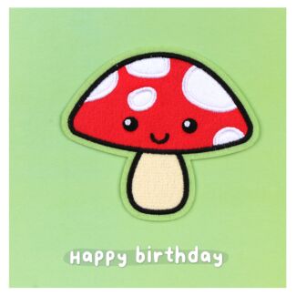 Moji Woody Mushroom Birthday Card with Peel Off Patch