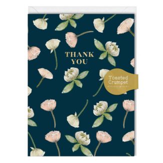 Peonies & Waterlilies Mini Thank You Card