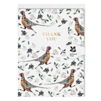 Pheasants White Mini Thank You Card