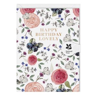 Butterflies White ‘Happy Birthday Lovely’ Mini Birthday Card