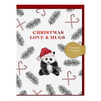 Panda ‘Love & Hugs’ Mini Christmas Card