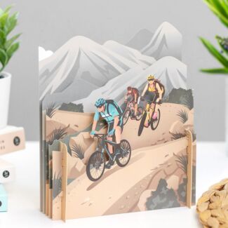 Cycling Greetings 3D Pop Up Card