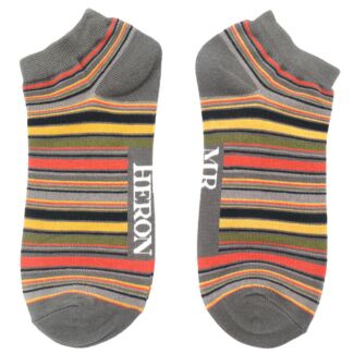 Grey Stripes Men’s Bamboo Trainer Socks