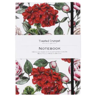 ‘In Full Bloom’ White A5 Lined Notebook