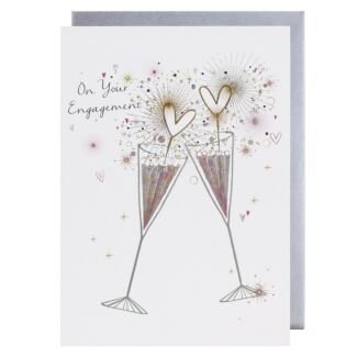 Champagne Engagement Card