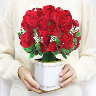 Florever ‘Red Roses’ Large Pop-Up Flower Bouquet Card