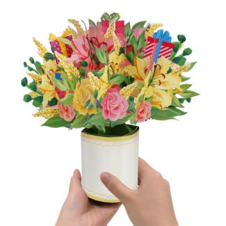 Florever ‘Lilies & Roses’ Large Pop-Up Flower Bouquet Card