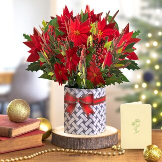 Florever ‘Poinsettia’ Large Pop-Up Christmas Card