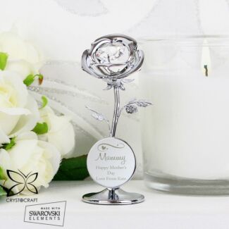 Personalised Swirls & Hearts Crystocraft Rose Ornament