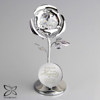 Personalised ‘Forever in Our Hearts’ Crystocraft Rose Ornament