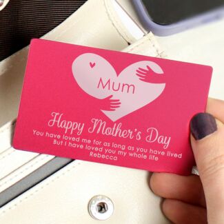 Personalised Pocket Hug Cerise Wallet Card