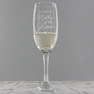 Personalised Mother Of The Groom Flute Glass