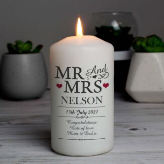 Personalised Mr And Mrs Candle 