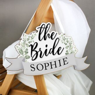 Personalised 'The Bride' Wooden Hanging Decoration