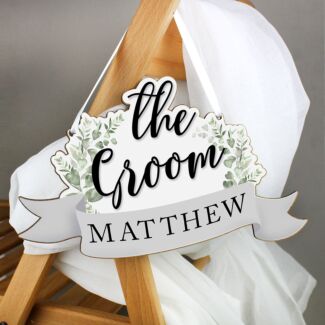 Personalised ‘The Groom’ Wooden Hanging Decoration