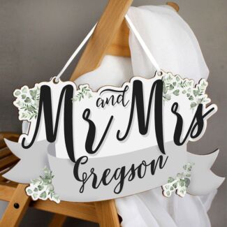 Personalised ‘Mr & Mrs’ Wooden Hanging Decoration