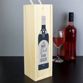 Personalised Text Grey Wooden Wine Bottle Box