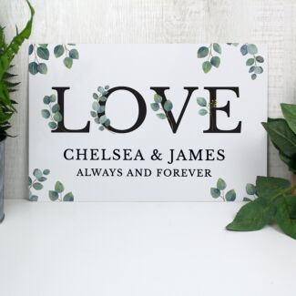 Personalised ‘Love’ Botanical Metal Sign