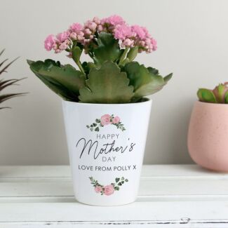 Personalised Abstract Rose Happy Mother’s Day Plant Pot