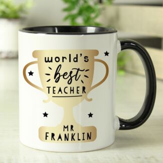 Personalised ‘World's Best Teacher’ Trophy Ceramic Mug