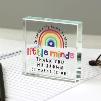 Personalised Teacher ‘Shape Little Minds’ Crystal Token