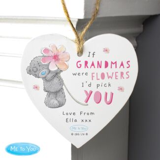 Personalised If… Were Flowers Wooden Heart Decoration