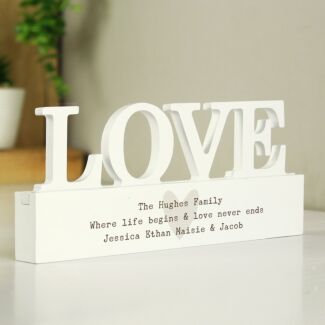 Personalised ‘Free Text’ Heart Wooden Love Ornament