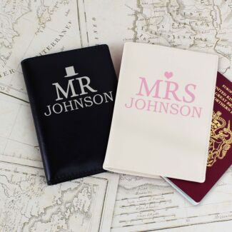 Personalised Mr and Mrs Passport Holders Set