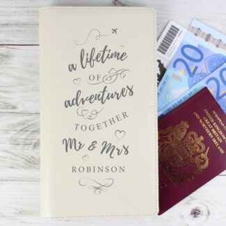 Personalised ‘A Lifetime Of Adventures’ MR & MRS Travel Document Holder