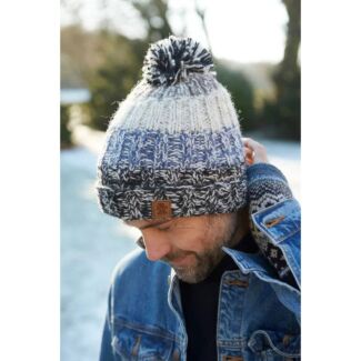 Men’s Bruges Blue Bobble Beanie Hat