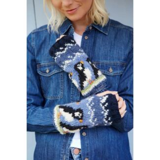 Circus Of Puffins Fingerless Gloves