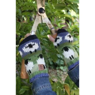 Flock of Sheep Fingerless Gloves