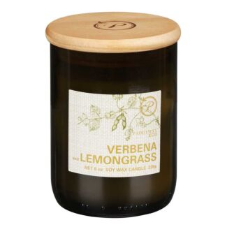 Eco 226g Verbena and Lemongrass Green Recycled Glass Soy Candle