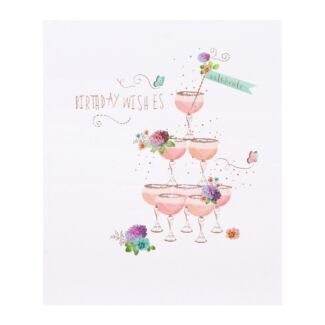 Lemon Sorbet Champagne Birthday Card