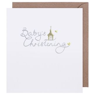 Mimosa Baby's Christening Card