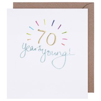 Mimosa 70 Years Young Birthday Card