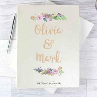 Personalised Floral Watercolour Wedding Planner