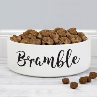 Personalised Medium White Pet Bowl