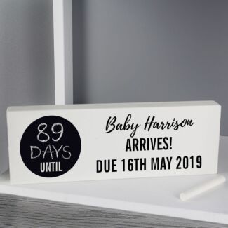 Personalised Classic Countdown Wooden Block Sign